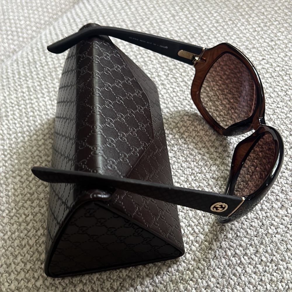 NWOT GUCCI GG3715/S Oversized brown sunglasses - Picture 6 of 6